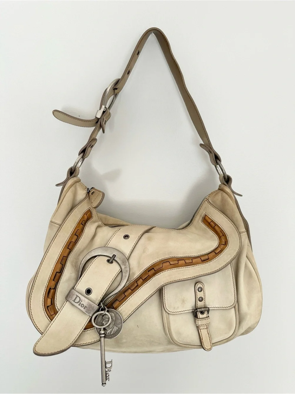 DIOR 2007 Gaucho Double Saddle Leather Shoulder Bag John Galliano Era - Picture 1 of 16
